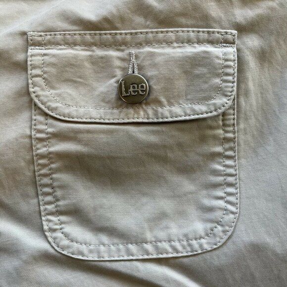 Lee Womens Cropped Capri Cargo Pants Tan Beige Pockets Size 9M New - Picture 7 of 12